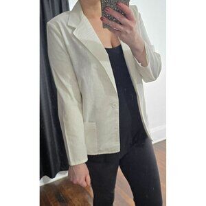 Vintage White Minimalist Lightweight Blazer